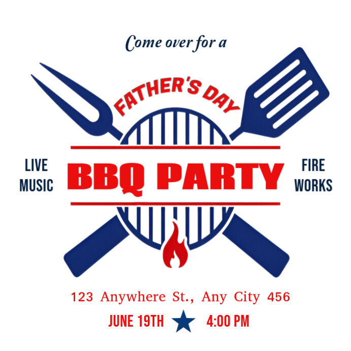 Modern & Minimal Father's Day Bbq Bash Flyer Instagram Post template