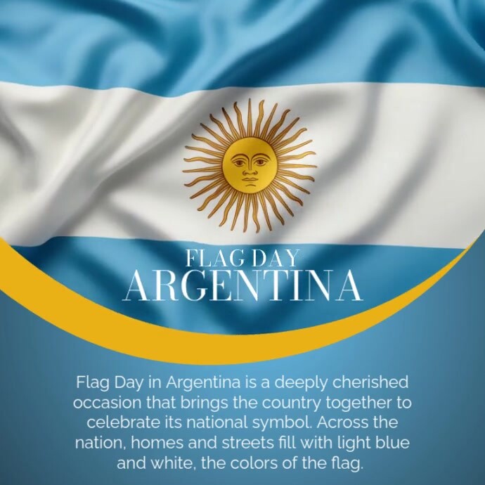 Modern & Minimal Flag Day Argentina Instagram Video template