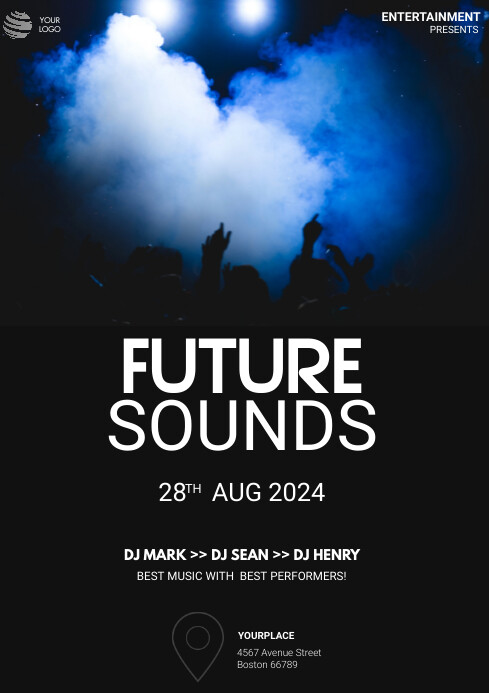 Modern & Minimal Future Sound A4 template