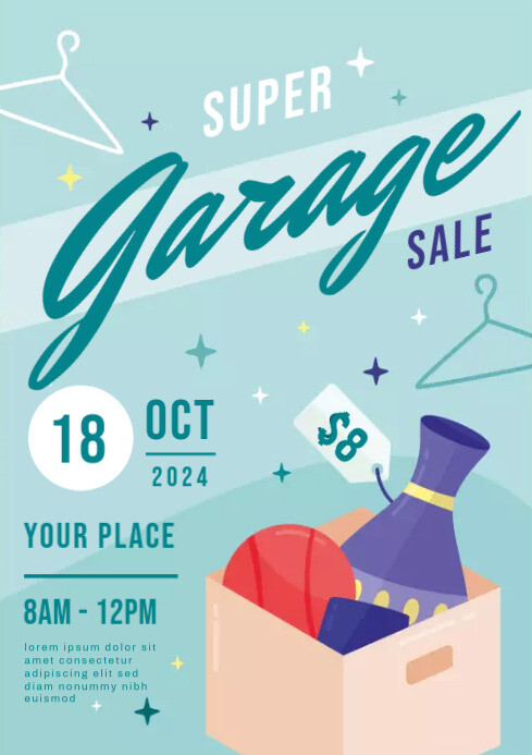 Modern & Minimal Garage Sale  A4 template