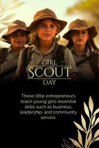 Modern & Minimal Girl Scout Day Poster Póster template