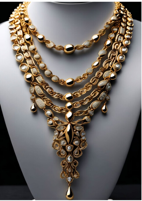 Modern & Minimal Golden Necklace  A4 template