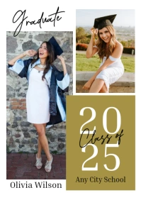 Modern & Minimal Graduation Announcement  A3 template