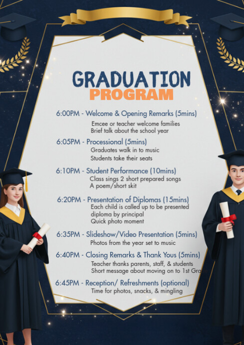 Modern & Minimal Graduation Program Ad Template  A4