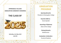 Modern & Minimal Graduation Program Template For The Class Of 2025 A4
