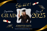 Modern & Minimal Graduation Yard Sign Póster template