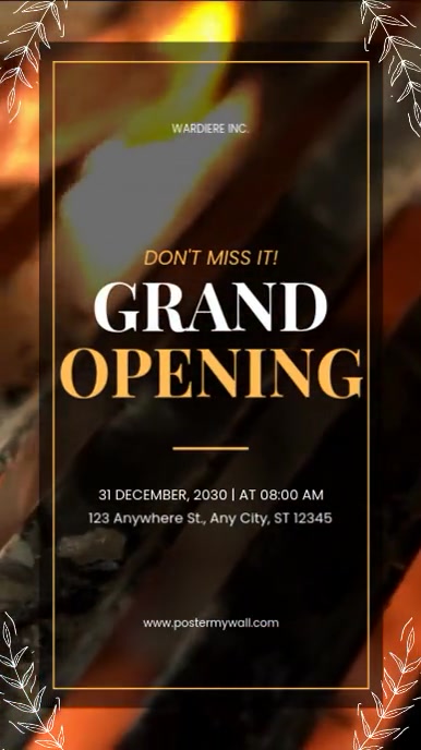 Modern & Minimal Grand Opening Restaurant Reel Instagram template