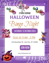 Modern & Minimal Halloween Bingo Night Flyer (us Letter) template