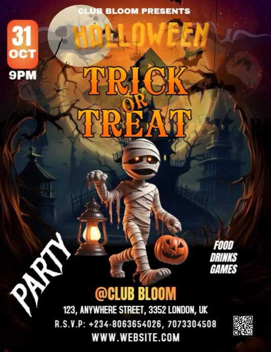 Modern & Minimal Halloween Party Flyer Flyer (us Letter) Template ...