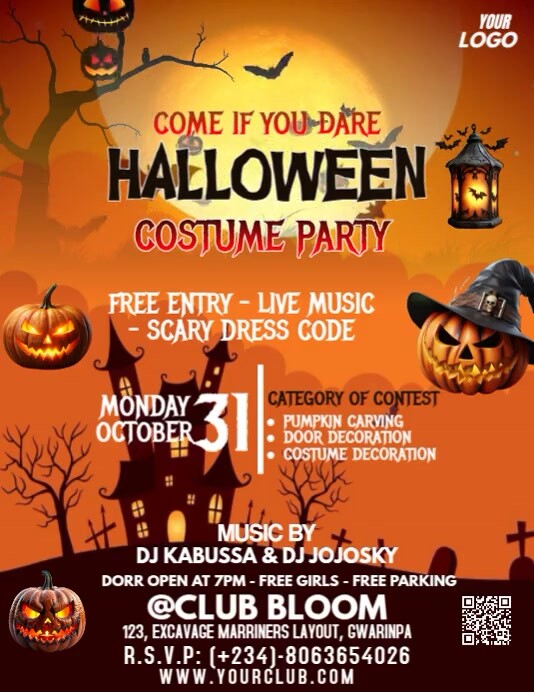 Modern & Minimal Halloween Party Flyer Flyer (us Letter) Template ...