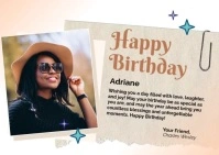 Modern & Minimal Happy Birthday  Postcard template