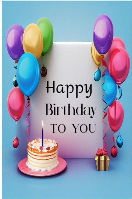 Modern & Minimal Happy Birthday To You Templte  Poster template