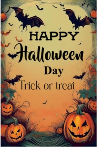 Modern & Minimal Happy Halloween Day Poster Poster template
