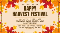 Modern & Minimal Happy Harvest Festival Ecrã digital (16:9) template