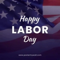 Modern & Minimal Happy Labor Day Usa Persegi Square (1:1) template