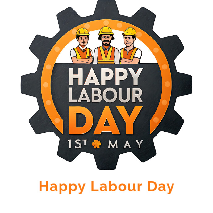 Modern & Minimal Happy Labour Day Logo template