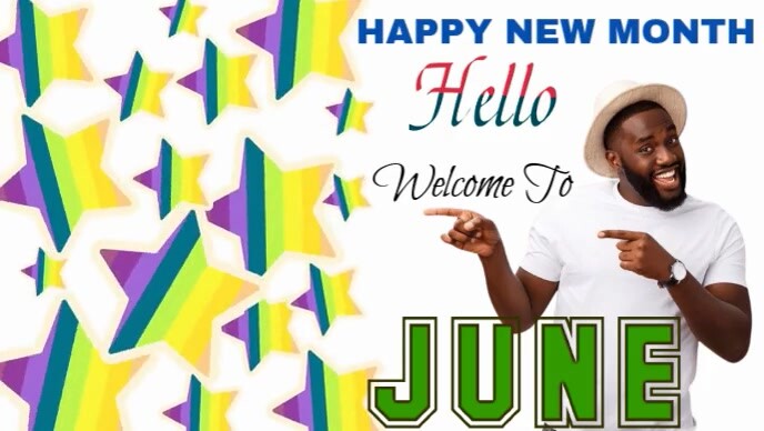 Modern & Minimal Happy New Month Youtube Thumbnail template