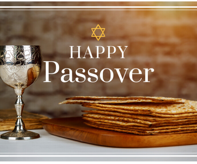 Modern & Minimal Happy Passover  Medium Rectangle template
