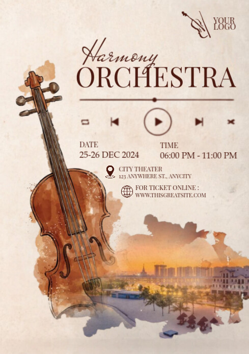 Modern & Minimal Harmony Orchestra  A4 template