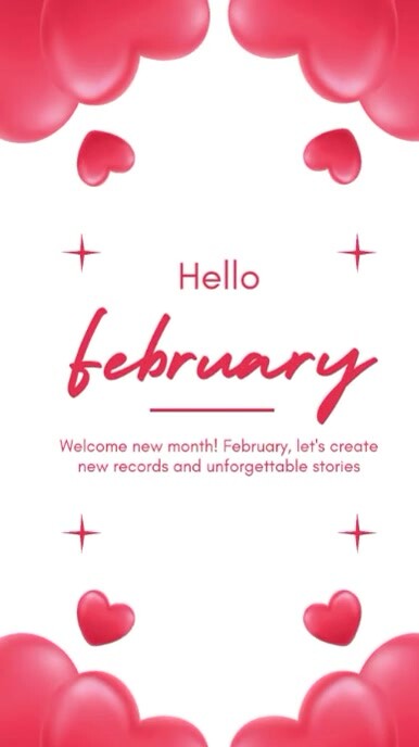 Modern & Minimal Hello February  Instagram Reel template
