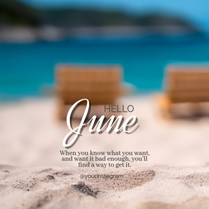 Modern & Minimal Hello June Instagram Post template