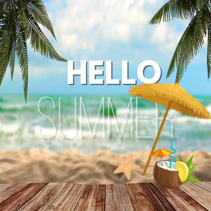 Modern & Minimal Hello Summer Instagram Post template
