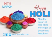 Modern & Minimal Holi Festival  Postcard template