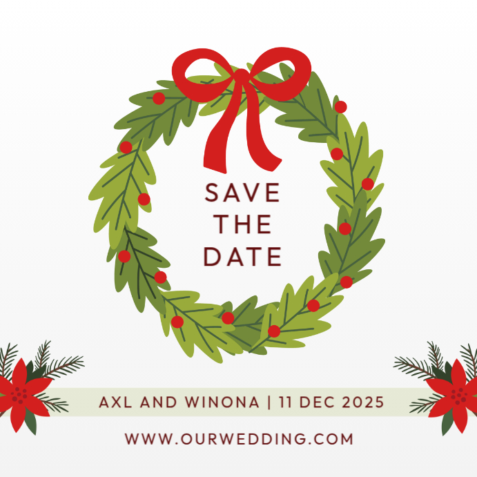 Modern & Minimal Holiday Save The Date Instagram Post template