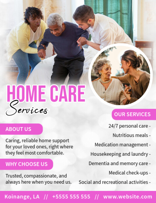 Modern & Minimal Home Care Services Flyer (us Letter) template