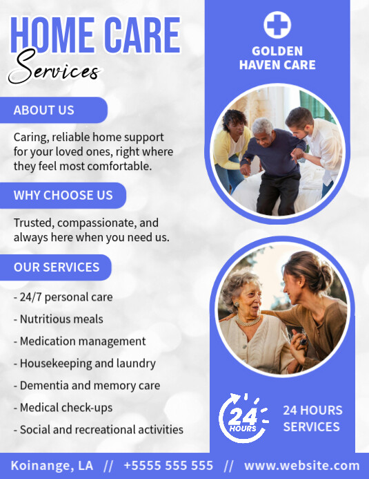 Modern & Minimal Home Care Services Flyer (us Letter) template