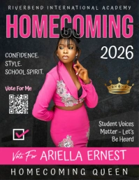 Modern & Minimal Homecoming Queen Magazine Cover Style Flyer Flyer (us Letter) template