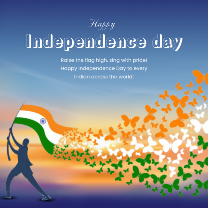 Modern & Minimal India Independence Day Template Instagram Post