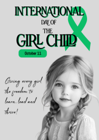 Modern & Minimal International Day Of The Girl Child A4 template