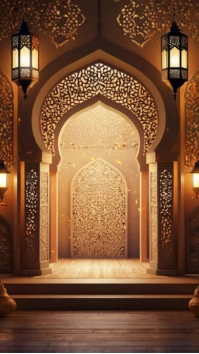 Modern & Minimal Islamic Festival Background  Digital Display (9:16) template