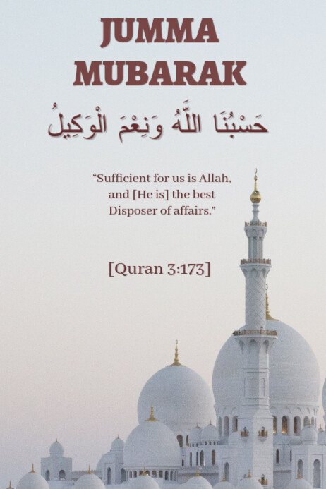 Modern & Minimal Jumma Mubarak Poster template