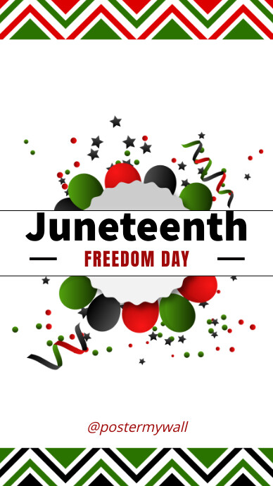 Modern & Minimal Juneteenth Flyer 数字显示屏 (9:16) template