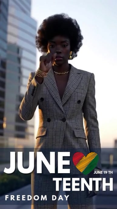 Modern & Minimal Juneteenth Greeting Video Success African Reel Instagram template