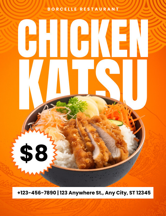 Modern & Minimal Katsu Chicken Food Flyer (us template