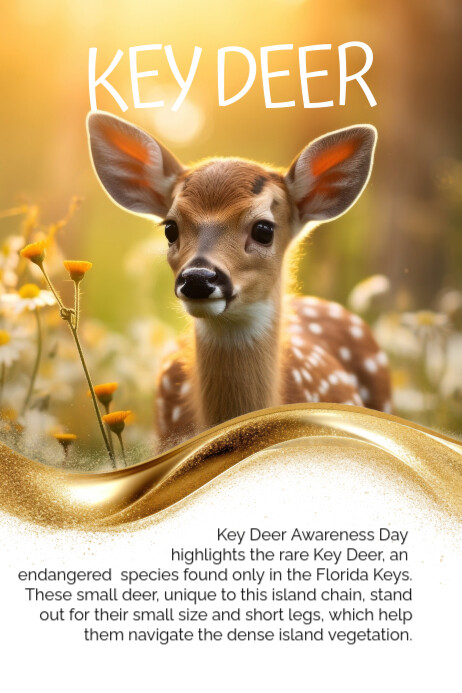 Modern & Minimal Key Deer Day Poster Template | PosterMyWall