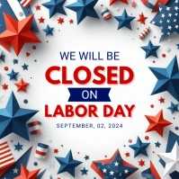 Modern & Minimal Labor Day Business Closed No Сообщение Instagram template