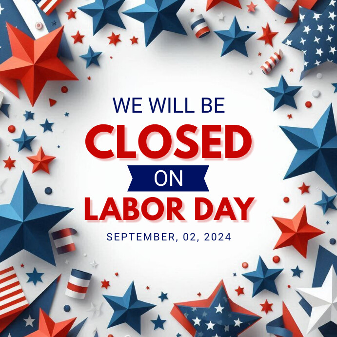 Modern & Minimal Labor Day Business Closed No Instagram Post template