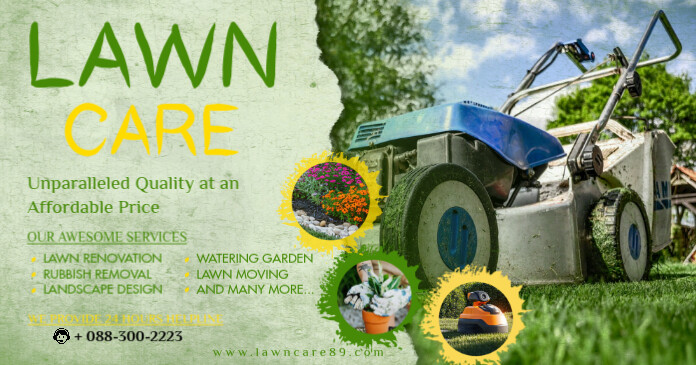 Modern & Minimal Lawn Care Facebook Shared Image template