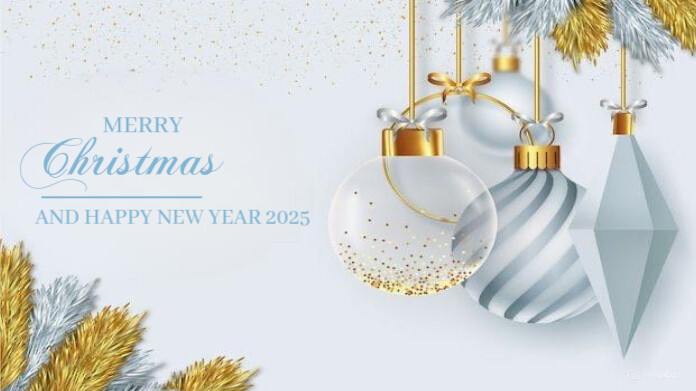 Modern & Minimal Merry Christmas And Happy New Year Twitter Post Wpis na Twittera template