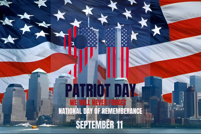 Modern & Minimal Modern & Minimal Patriot Day Poster template