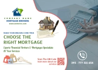 Modern & Minimal Mortgage Brokers Services Po Postcard template