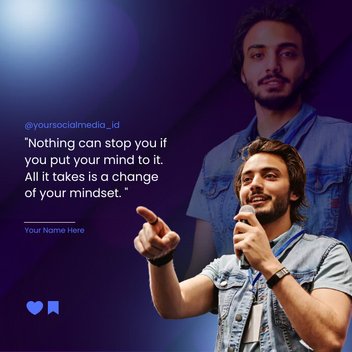 Modern & Minimal Motivation Quotes Instagram Wpis na Instagrama template