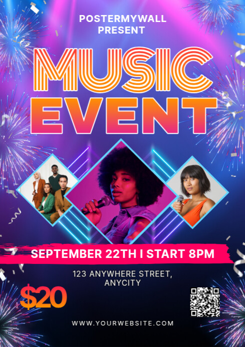 Modern & Minimal Music Event A4 template