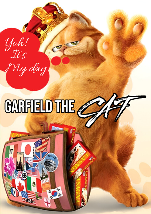 Modern & Minimal National Garfield The Cat Da A4 template