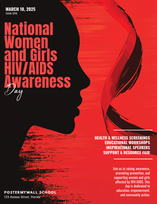 Modern & Minimal National Women And Girls Hiv/aids Awareness Day Event Flyer Flyer (us Letter) template