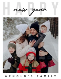 Modern & Minimal New Years Card With Photo Template Flyer (us Letter) Pamflet (Letter AS)
